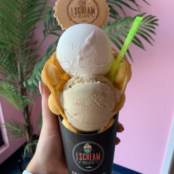 I Scream Gelato - Lowry - Bubble waffle w/ olive oil and pistachio - Gelato Near Me - Denver, Colorado I Scream Gelato - Lowry - Bubble waffle w/ olive oil and pistachio - Gelato Near Me - Denver, Colorado