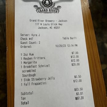 Grand River Brewery - Jackson - You either pay up or eat dry bread for breakfast - American Near Me - Jackson, Michigan Grand River Brewery - Jackson - You either pay up or eat dry bread for breakfast - American Near Me - Jackson, Michigan