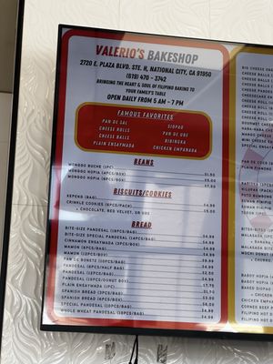 Menu photo 6 Valerio's Bake Shop National City, CA Menu photo 6 Valerio's Bake Shop National City, CA