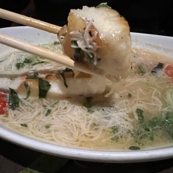 Malai Kitchen - Chilean Sea Bass in garlic-lemongrass wine broth with rice noodles! (February, 2023) - Thai Near Me - Dallas, Texas