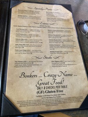 Menu photo 3 Bonkers Restaurant Page, AZ