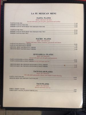 Menu photo 1 La Fe Restaurant Colorado City, TX Menu photo 1 La Fe Restaurant Colorado City, TX