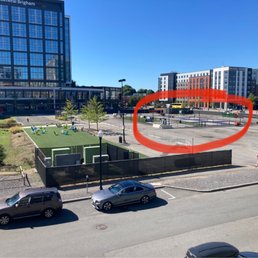 Great outdoor space with nightly dancing and hey small dog park next to pickle ball courts.