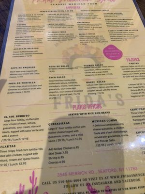 Menu photo 2 Frida's Mexican Grill Seaford, NY Menu photo 2 Frida's Mexican Grill Seaford, NY