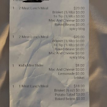 The Corner 10th's BBQ - Receipt - Barbeque Near Me - Long Beach, California