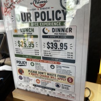 Nami Sushi - AYCE Pricing and policies - Desserts Near Me - Glenview, Illinois Nami Sushi - AYCE Pricing and policies - Desserts Near Me - Glenview, Illinois