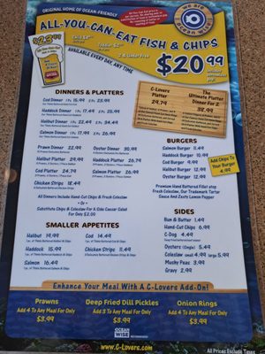 Menu photo 1 C-Lovers Fish & Chips West Vancouver, BC