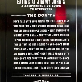 Jimmy John's - The Don'ts - Sandwiches Near Me - Las Vegas, Nevada Jimmy John's - The Don'ts - Sandwiches Near Me - Las Vegas, Nevada