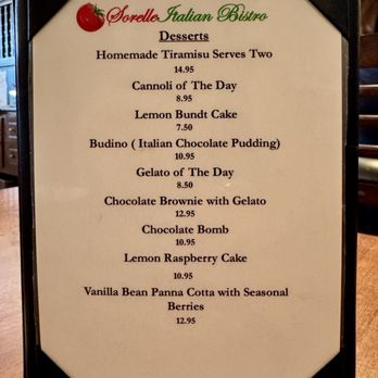 Sorelle Italian Bistro - Dessert Menu - Italian Near Me - Campbell, California Sorelle Italian Bistro - Dessert Menu - Italian Near Me - Campbell, California