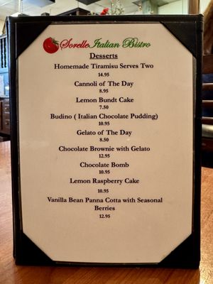 Menu photo 1 Sorelle Italian Bistro Campbell, CA Menu photo 1 Sorelle Italian Bistro Campbell, CA