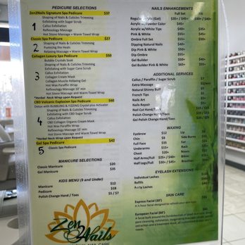 Zen 2 Nails - Zen 2 nails pedi menus - Nail Salons Near Me - La Quinta, California