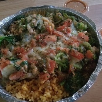 Mr Everything Cafe - Salmon Healthy Choice. It has all the good fixings already on it along with the Creole sauce on the side. Good stuff~ - Cheesesteaks Near Me - Riverdale, Georgia