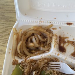 White rice and "pepper steak"