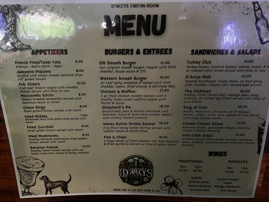 Menu photo 4 D'Arcys Tartan Room Garden Grove, CA Menu photo 4 D'Arcys Tartan Room Garden Grove, CA