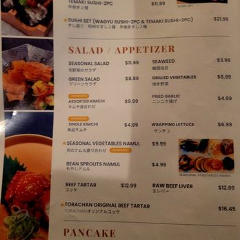 TORACHAN JAPANESE BBQ - Menu 3 of 4 - Japanese Near Me - Gardena, California
