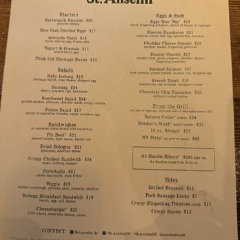 St. Anselm - Menu - Steakhouses Near Me - Washington, DC, District of Columbia St. Anselm - Menu - Steakhouses Near Me - Washington, DC, District of Columbia