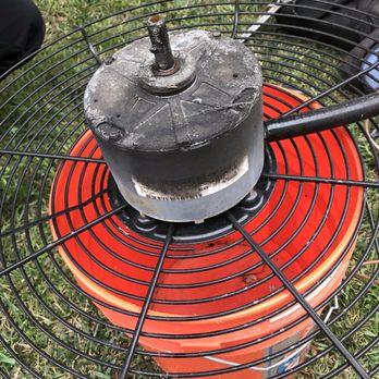 Stability Heating & Air - Old dead fan motor. Notice the leaking oil. - Heating & Air Conditioning/HVAC Near Me - Lawndale, California Stability Heating & Air - Old dead fan motor. Notice the leaking oil. - Heating & Air Conditioning/HVAC Near Me - Lawndale, California