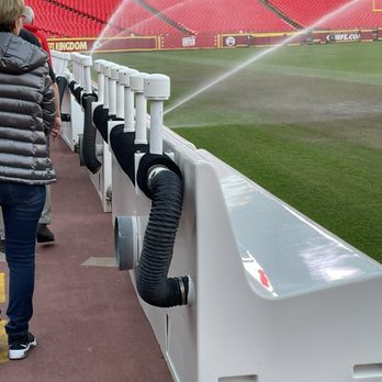 Arrowhead Stadium - A revelation to me...the heated seats on the sidelines for the players, with knobs on the top to hang their helmets on to dry! - Stadiums & Arenas Near Me - Kansas City, Missouri