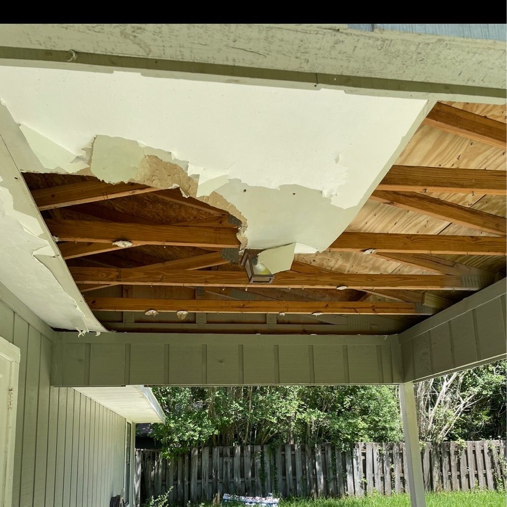 Tadlock Roofing - My back patio collapsed two months after the roof install because they left it exposed to the rain. - Roofing Near Me - Jacksonville, Florida Tadlock Roofing - My back patio collapsed two months after the roof install because they left it exposed to the rain. - Roofing Near Me - Jacksonville, Florida