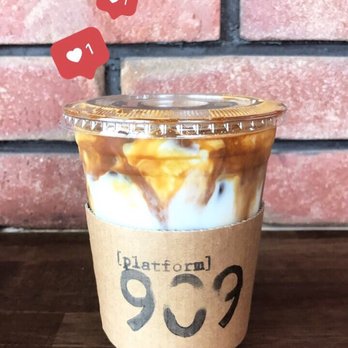 Platform 909 - iced Almond Milk Latte for the win. - Coffee & Tea Near Me - Chino Hills, California