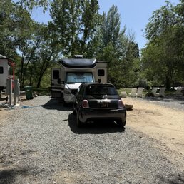 Site #14. Only 50 amp so bring a converter or rent one from the office for $20.