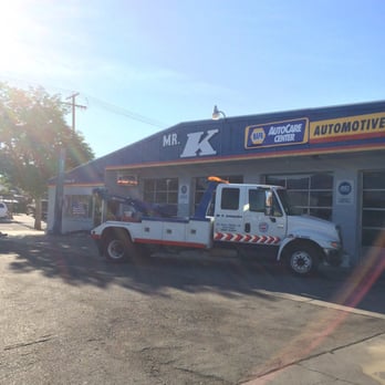 Mr K Automotive - Our rescue truck parked in front of Mr K's shop - Towing Near Me - Bishop, California