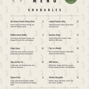 Scratch Indoor Golf - Food Menu (1/2) - Golf Near Me - Bixby, Oklahoma