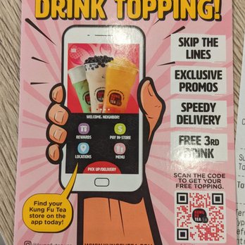 Kung Fu Tea - They're freshly new boba location that opened and it also comes with a loyalty app already, nice! - Bubble Tea Near Me - Ontario, California Kung Fu Tea - They're freshly new boba location that opened and it also comes with a loyalty app already, nice! - Bubble Tea Near Me - Ontario, California