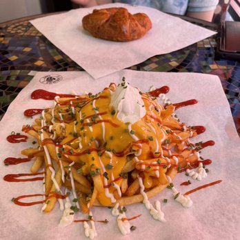 Cariño's Cafe - Crazy fries with chicken and croissant - Cafes Near Me - Kissimmee, Florida