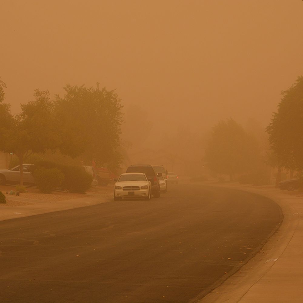 This is what the neighborhoods look like during a dust storm.