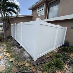 MJ Fence and Remodel - 6'h white PVC fence
