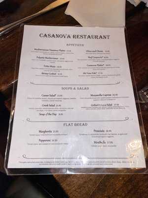 Menu photo 6 Casanova Las Vegas, NV Menu photo 6 Casanova Las Vegas, NV