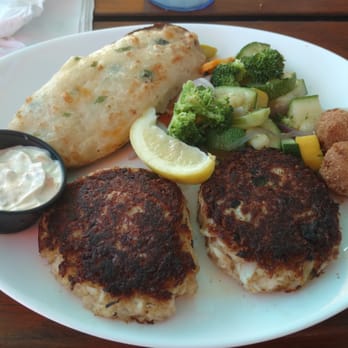 Pompano Joe's - The crab cakes are stuffed with lots of crab meat. Yum yum. - Seafood Near Me - Destin, Florida