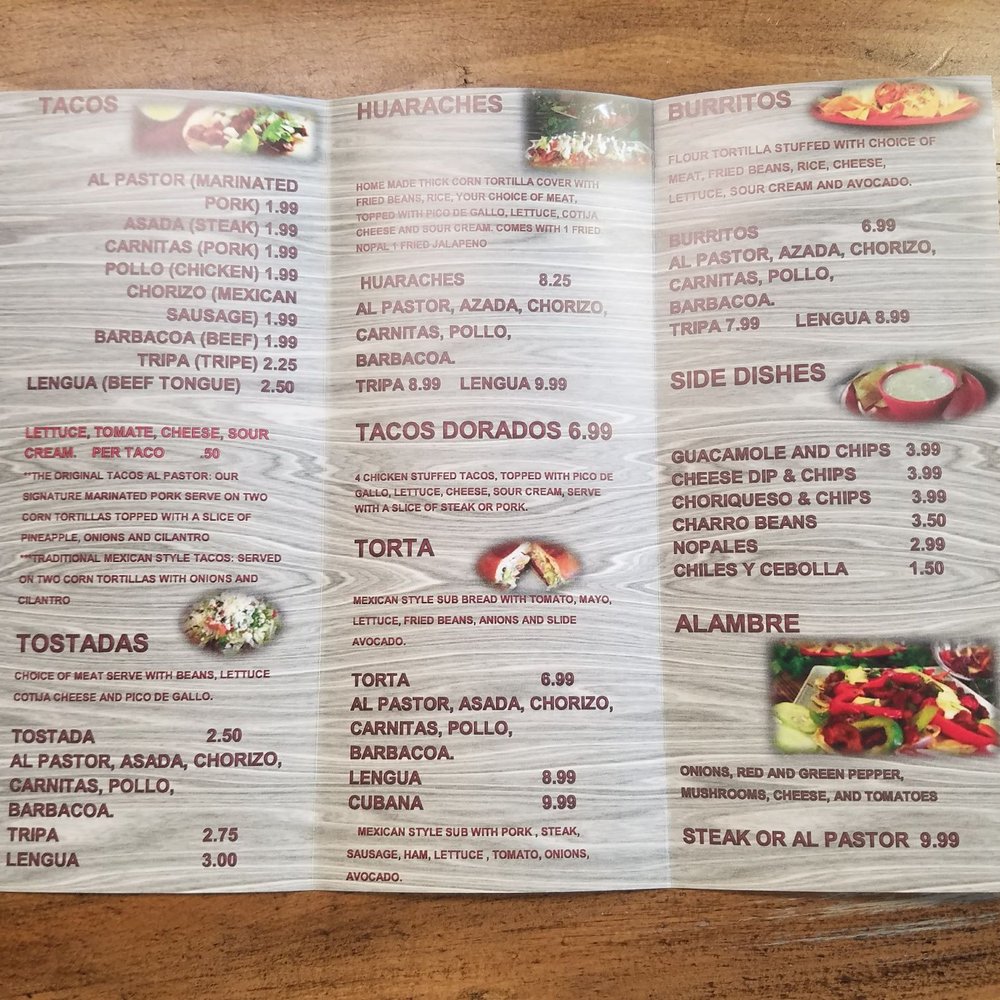 Las Brazas Taqueria - Menu - Tacos Near Me - Lafayette, Indiana Las Brazas Taqueria - Menu - Tacos Near Me - Lafayette, Indiana