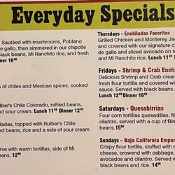 Mi Ranchito - Specials every day!