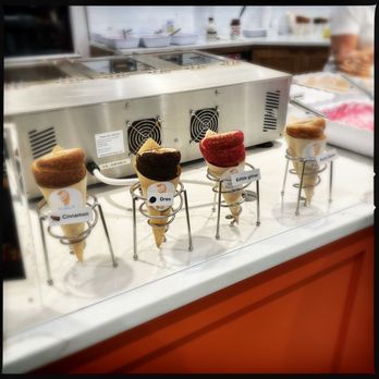Kurly Kürtősh Café - Kurly Kones (L-R: Ceylon cinnamon, Oreo, edible glitter, classic glaze) - Desserts Near Me - Nutley, New Jersey