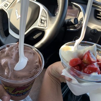 Andy's Frozen Custard - Triple chocolate and Strawberry Shortcake frozen custard. - Ice Cream & Frozen Yogurt Near Me - Fort Worth, Texas Andy's Frozen Custard - Triple chocolate and Strawberry Shortcake frozen custard. - Ice Cream & Frozen Yogurt Near Me - Fort Worth, Texas