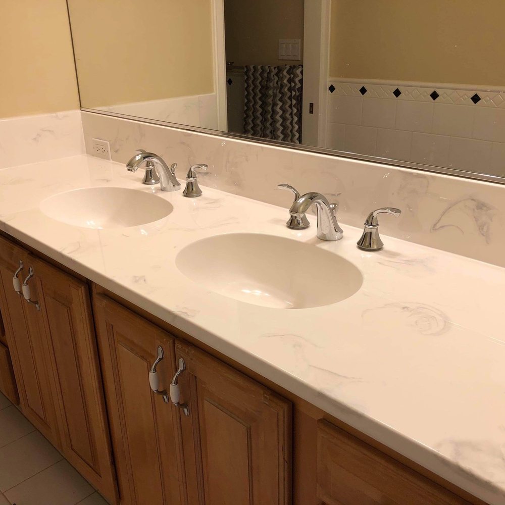 Tub Cove - a double sink in a bathroom - Kitchen & Bath Near Me - Redmond, Washington Tub Cove - a double sink in a bathroom - Kitchen & Bath Near Me - Redmond, Washington