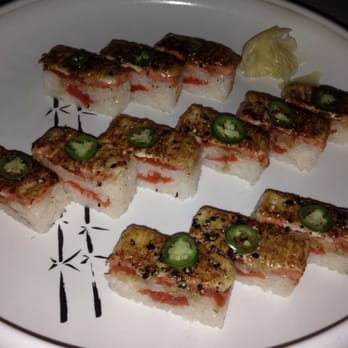 Minami - 2 orders worth of Aburi Salmon Oshi Sushi. - Japanese Near Me - Vancouver, British Columbia Minami - 2 orders worth of Aburi Salmon Oshi Sushi. - Japanese Near Me - Vancouver, British Columbia