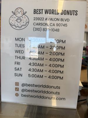 Menu photo 1 Best World Donuts Carson, CA Menu photo 1 Best World Donuts Carson, CA