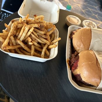 Fowl + Fare - Strawberry Hot Chicken Sandwich and garlic fries. - Sandwiches Near Me - Alameda , California