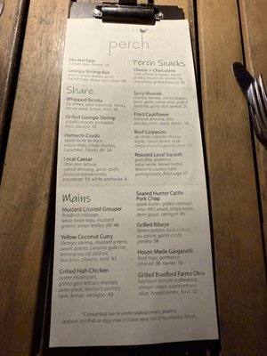 Menu photo 1 Perch Savannah, GA Menu photo 1 Perch Savannah, GA