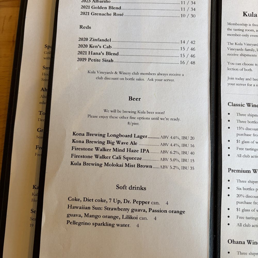 Kula Hawaiian Kitchen - Wine Menu - Hawaiian Near Me - Atascadero, California Kula Hawaiian Kitchen - Wine Menu - Hawaiian Near Me - Atascadero, California