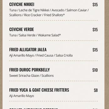 FINKA Table & Tap - Menu - Asian Fusion Near Me - Miami, Florida