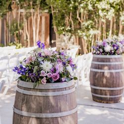 Bloom And Forage Farm - Barrel Toppers Lavender Wedding Flowers Pageo Lavender Farm Wedding