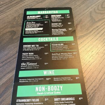 Hopdoddy Burger Bar - Drink Menu - Burgers Near Me - McKinney, Texas