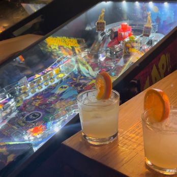 Pins Mechanical - Their Cheech Marin tequila drinks and a small view of a massive pin ball machine collection. - Bowling Near Me - Charlotte, North Carolina Pins Mechanical - Their Cheech Marin tequila drinks and a small view of a massive pin ball machine collection. - Bowling Near Me - Charlotte, North Carolina