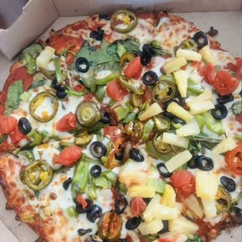 Dominos pizza - Veggie Pizza with loaded pineapples on one side - Pizza Near Me - Pearland, Texas Dominos pizza - Veggie Pizza with loaded pineapples on one side - Pizza Near Me - Pearland, Texas