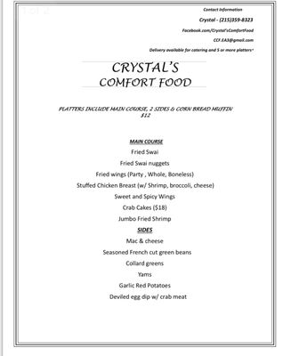 Menu photo 8 Crystal's Comfort Food Middletown, DE Menu photo 8 Crystal's Comfort Food Middletown, DE