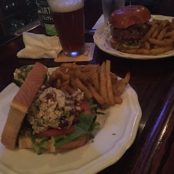 Annabel Lee Tavern - Chicken salad sandwich and bleu cheese burger both with duck fat fries - Pubs Near Me - Baltimore, Maryland